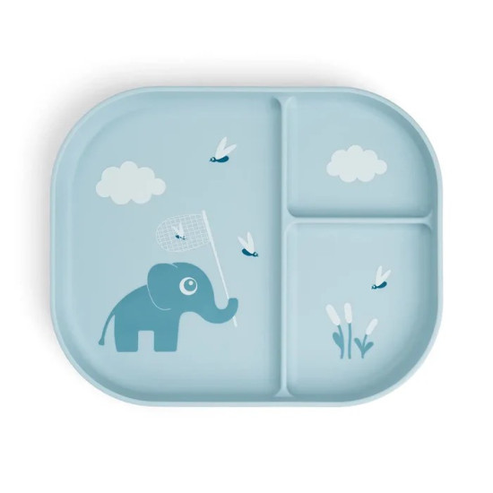 FOODIE DINNER PLATO PARTICIONADO CON VENTOSA Y PARTICIONES ELPHEE BLUE