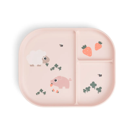 FOODIE DINNER PLATO PARTICIONADO CON VENTOSA Y PARTICIONES TYNY FARM POWDER