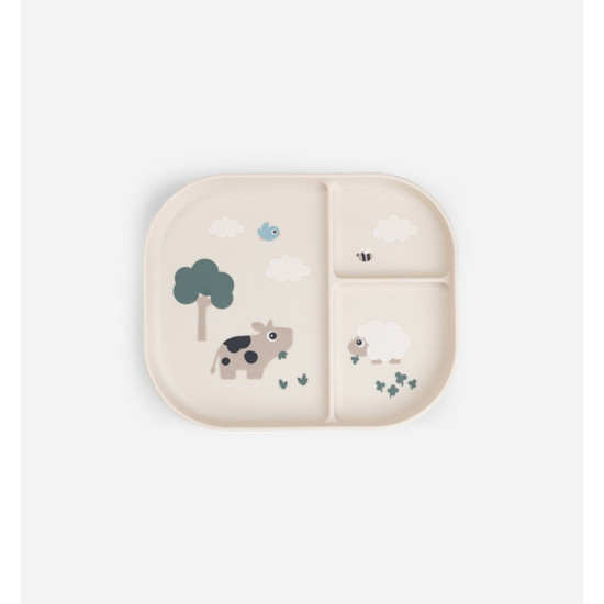 FOODIE DINNER PLATO PARTICIONADO CON VENTOSA Y PARTICIONES TYNY FARM SAND