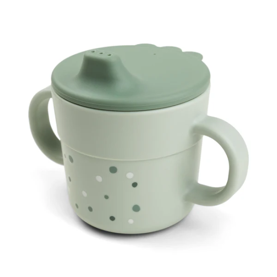 TAZA SPOUT CON ASAS HAPPY DOTS VERDE