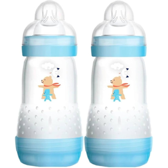 MAM PACK 2 BIBERONES ANTI COLIC 260ML AZUL