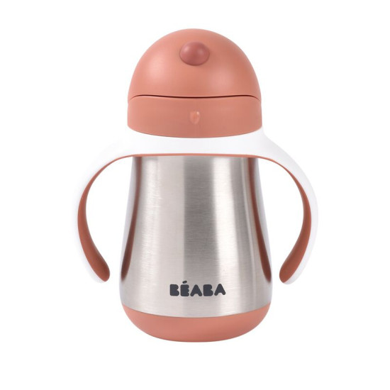 TAZA INOX 250ML C/CAÑITA C/ASAS TERRACOTA