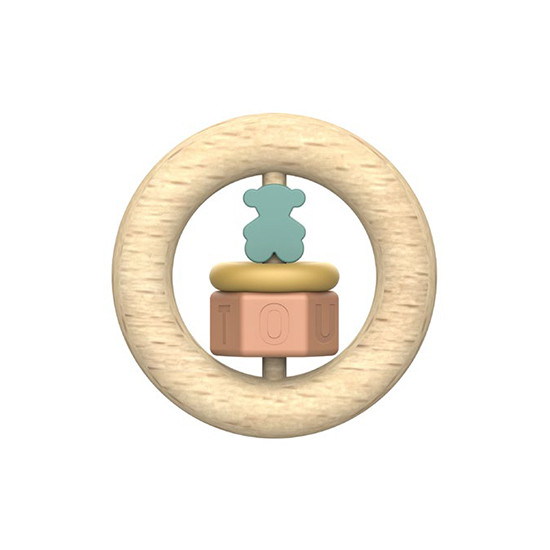 TOUS Sonajero de madera y silicona oso+logo TOUS Unico