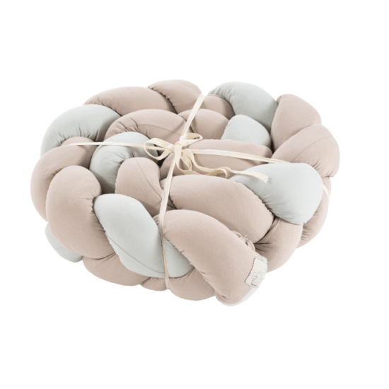 TRENZA PROTECTOR DE CUNA 60 TAUPE&MINT