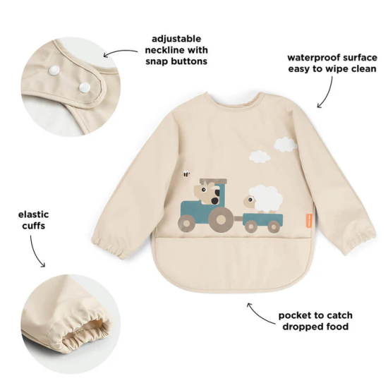 BABERO C/MANGAS Y BOLSILLO...