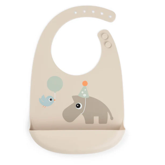 BABERO DE SILICONA CELEBRATION BEIGE