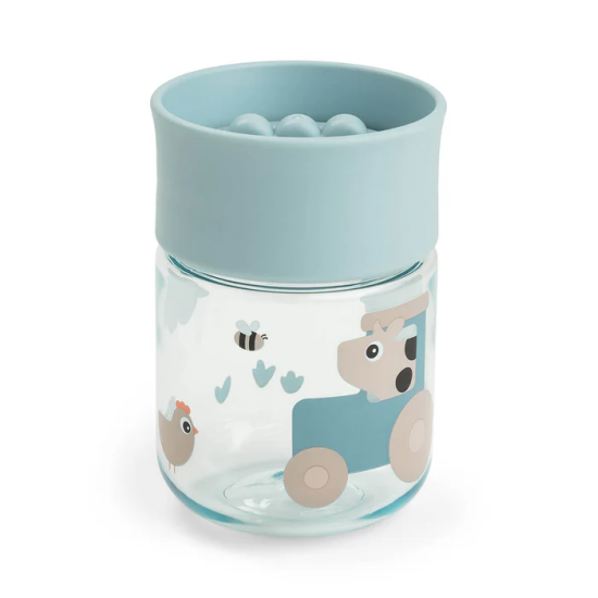 TAZA DE APRENDIZAJE 360º TINY FARM AZUL