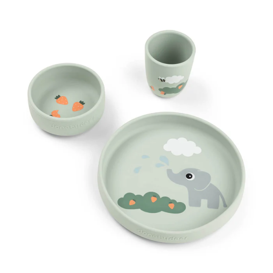 VAJILLA STICK&STAY DINNER SET ELPHEE GREEN