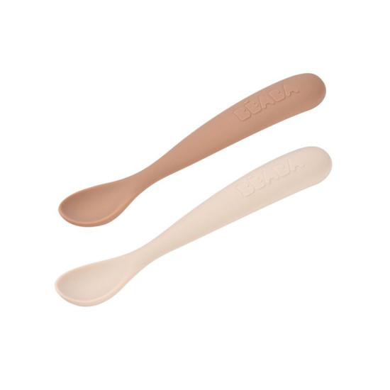 SET DE 2 CUCHARAS+ESTUCHE SEGUNDA EDAD SILICONA  BEIGE