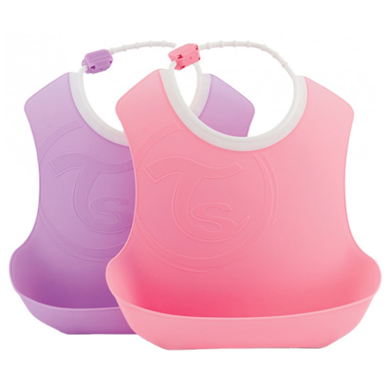 BABERO BIB 4M+ PASTEL ROSA/LILA