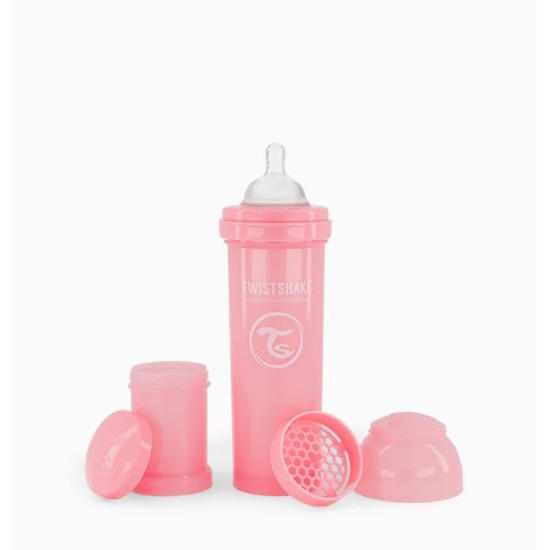 TWISTSHAKE BIBERON 330ML PASTEL ROSA