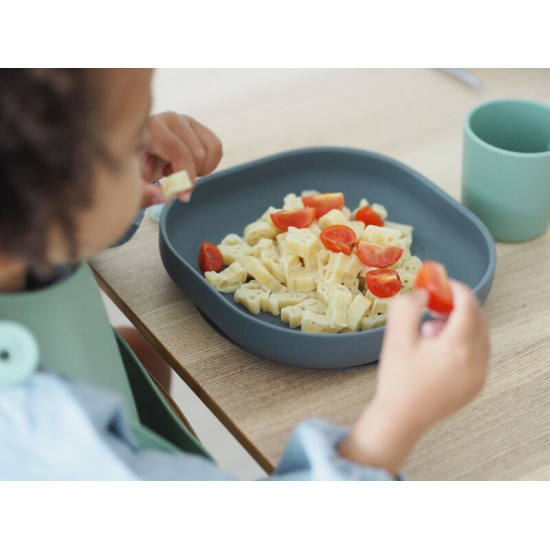 PLATO SILICONA C/VENTOSA GRIS