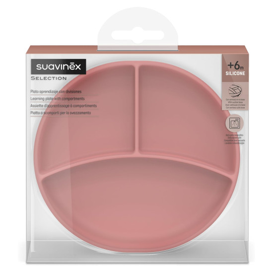 PLATO CON DIVISIONES ROSA SOFT