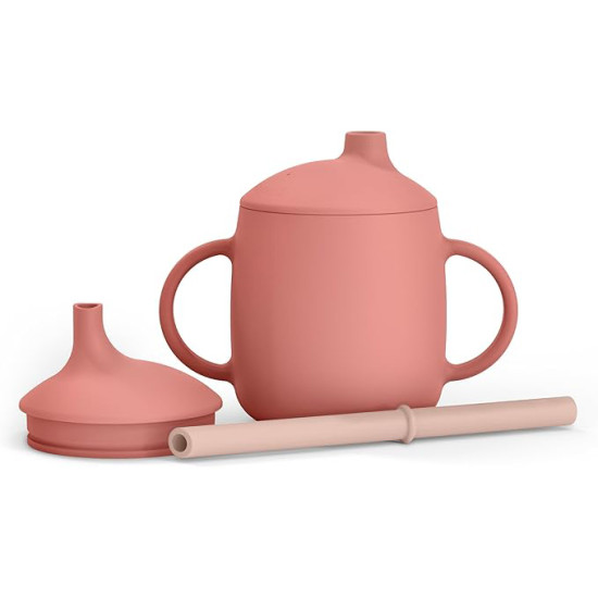 TAZA SILICONA EVOLUTIVA 3 EN 1 ROSA